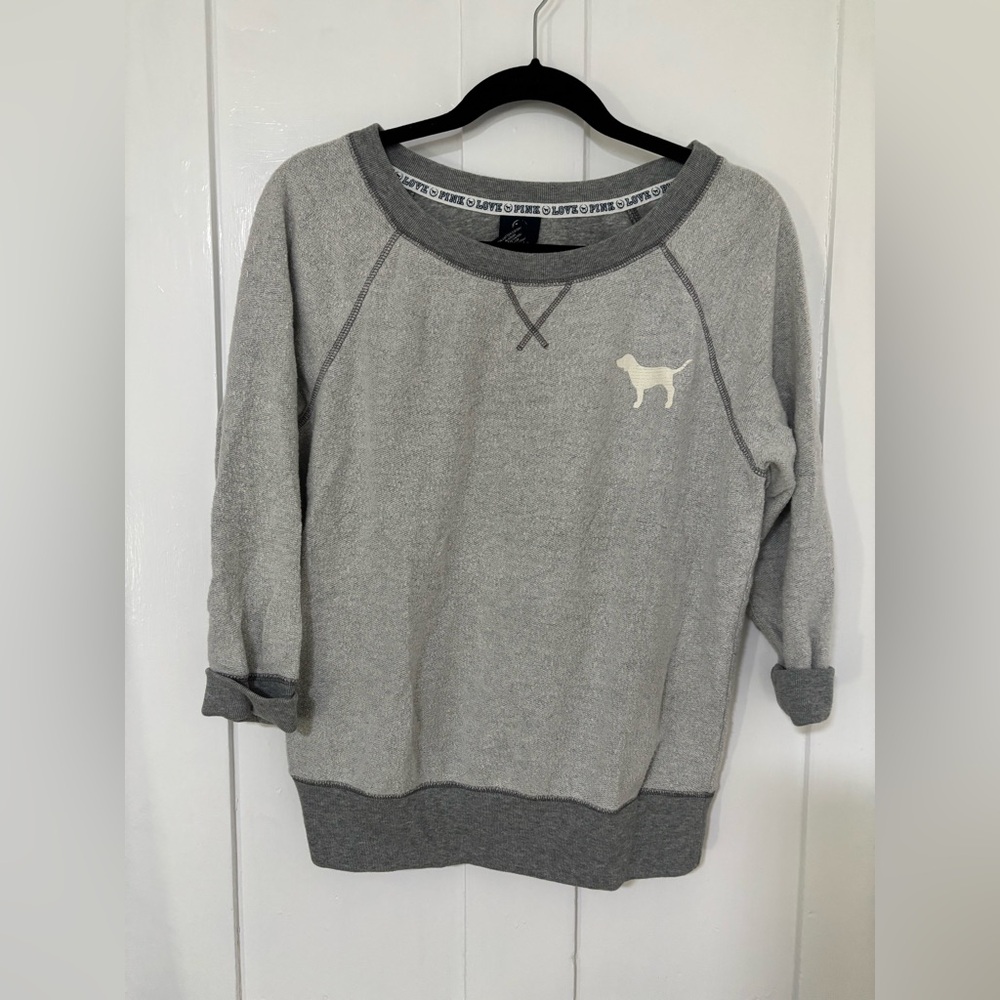 Victoria's Secret PINK Gray Inside Out Sweatshirt